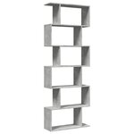 vidaXL Étagère séparatrice de pièce à 6 niveaux gris béton 70x24x193cm