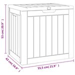 vidaXL Boîte de stockage de jardin noir 55 5x43x53 cm polypropylène