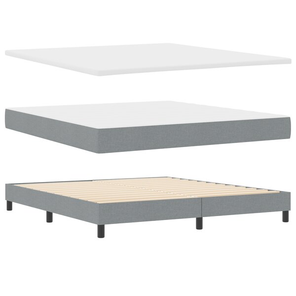 vidaXL Lit à ressorts avec matelas  Gris clair  180 x 200 cm  Tissu