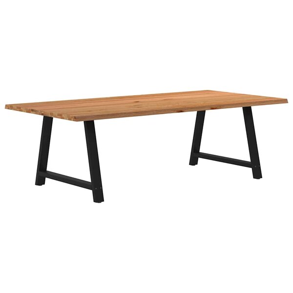 vidaXL Table à manger et bord naturel bois massif chêne rectangulaire
