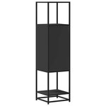 vidaXL Buffet haut noir 35 5x35x139 cm bois d'ingénierie et métal