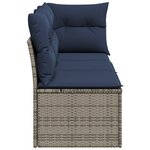 vidaXL Canapé de jardin avec coussins 3 places gris résine tressée