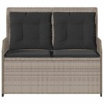 vidaXL Banc de jardin avec coussin Gris clair Poly rotin