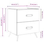 vidaXL Tables de chevet 2Pièces chêne fumé 40x35x47 5cm bois d’ingénierie