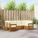 vidaXL Ensemble de canapé d'angle avec coussin 6 Pièces Naturel et Crème