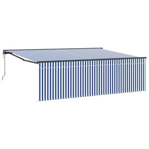vidaXL Auvent Rétractable Bleu et Blanc 400 × 300 cm