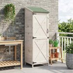 vidaXL Abri de jardin Blanc 59 5 x 56 x 176 5 cm Bois d'ingénierie