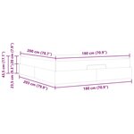 vidaXL Cadre de lit avec stockage Noir 180 x 200 cm tissu