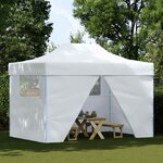 vidaXL Tente de réception pliable avec 4 parois 280x410x315 cm Acier Blanc