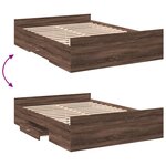 vidaXL Cadre de lit avec tiroirs sans matelas chêne marron 120x200 cm