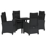 vidaXL Ensemble de salle à manger pour jardin 5 Pièces Noir polyrotin
