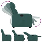 vidaXL Fauteuil inclinable Vert foncé Tissu