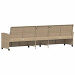vidaXL Canapé de jardin avec coussins 5 places beige résine tressée