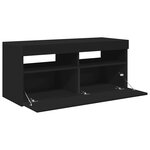 vidaXL Meuble TV avec lumières LED noir 90x35x40 cm