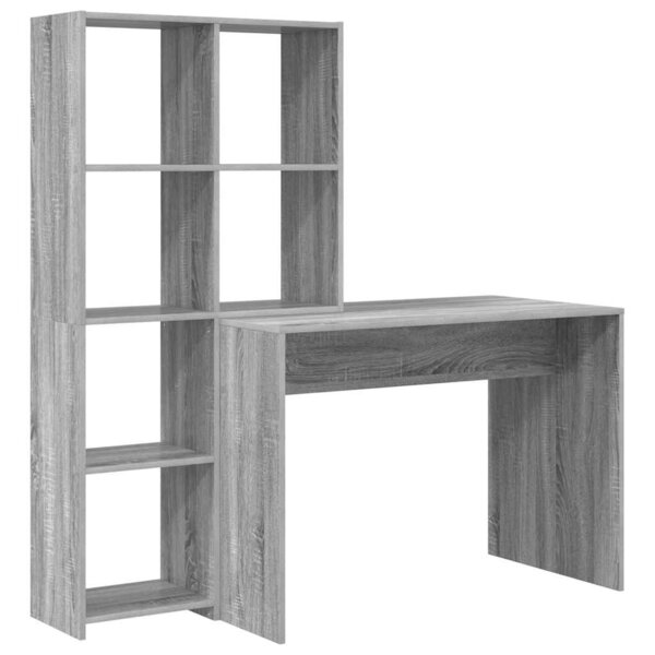 vidaXL Bureau Gris Sonoma 138 5 x 55 x 143 cm Bois d'ingénierie