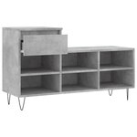 vidaXL Armoire à chaussures Gris béton 102x36x60 cm Bois d'ingénierie