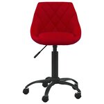 vidaXL Chaise de bureau Rouge bordeaux Velours