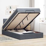 vidaXL Lit ottoman avec matelas gris foncé 120x190 cm velours