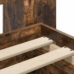 vidaXL Cadre de lit avec rangement avec tiroir Chêne fumé 135 x 190 cm