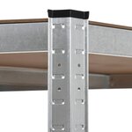 vidaXL Étagère d'angle à 5 niveaux Argenté Acier et bois d'ingénierie