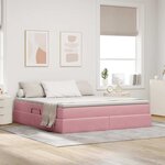 vidaXL Lit avec rangement et matelas Rose 160 x 200 cm Velours
