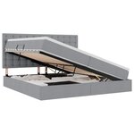 vidaXL Lit avec rangement et matelas Gris clair 200 x 200 cm tissu