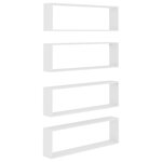 vidaXL Étagères cube murales 4 Pièces Blanc 100x15x30cm bois d'ingénierie