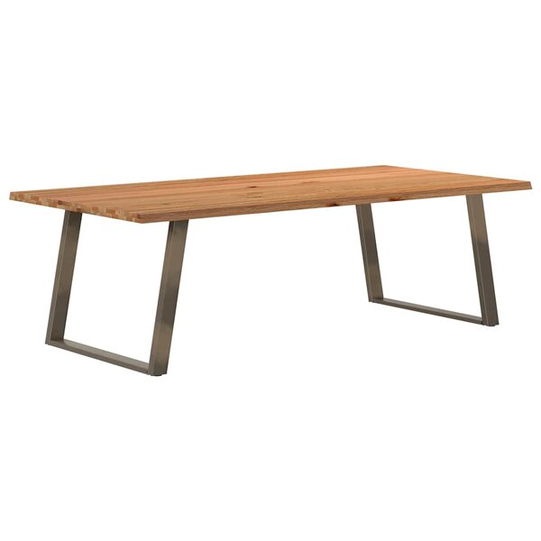 vidaXL Table à manger et bord naturel bois massif chêne rectangulaire