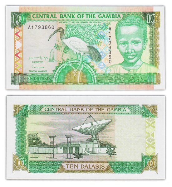 Billet de collection 10 dalasis 1996 gambie - neuf - p17