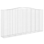 vidaXL Paniers à gabions arqués 3 Pièces 400x50x200/220 cm Fer galvanisé