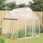 vidaXL Serre avec cadre de base argenté 224x169x195 cm aluminium
