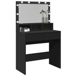 vidaXL Coiffeuse avec LED noir 80x41x134 5 cm
