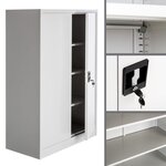Armoire de bureau verrouillable dotée de 3 étagères meuble 4 niveaux gris 08_0000381