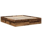 vidaXL Cadre de lit sans matelas vieux bois 200x200 cm bois ingénierie