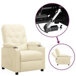 vidaXL Fauteuil Crème Similicuir