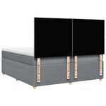 vidaXL Sommier à lattes de lit avec matelas Gris clair 200x200cm Tissu