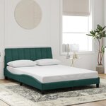 vidaXL Cadre de lit avec LED sans matelas vert foncé 120x200cm velours