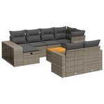 vidaXL Salon de jardin 11 Pièces avec coussins gris résine tressée