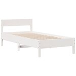 vidaXL Lit bibliothèque sans matelas blanc 75x190cm bois de pin massif