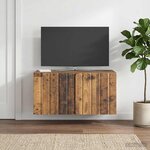 vidaXL Meuble TV mural 59 5 x 31 x 30 cm Bois ancien Bois d'ingénierie