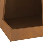 vidaXL Fosse à feu avec rangement pour bûches  35x35x100 cm  en acier vieilli.