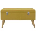 Banc banquette avec compartiment de rangement 80 cm jaune velours moutarde 02_0010882