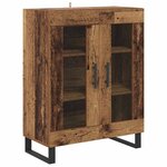 vidaXL Haut Armoire 2 Pièces Bois Ancien Bois Aggloméré et Verre