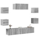 vidaXL Ensemble de meubles TV 7 Pièces Sonoma gris Bois d'ingénierie