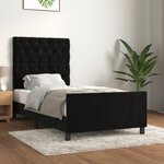 vidaXL Cadre de lit avec tête de lit Noir 80x200 cm Velours