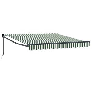 vidaXL Auvent Rétractable Vert et blanc 350 x 250 cm