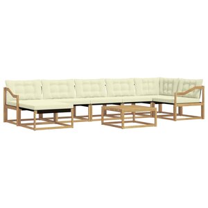 vidaXL Ensemble de canapés d'extérieur 8 pc Blanc et crème