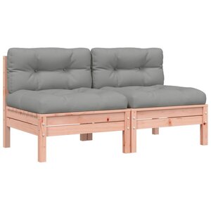vidaXL Canapé de jardin sans accoudoirs et coussins 2 Pièces bois douglas
