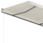 vidaXL Auvent manuel rétractable avec poteaux 4 5x3 5 m Crème