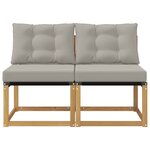 vidaXL 2 pc Sofa de milieu extérieur Blanc